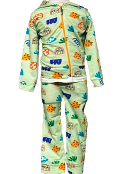 Erkek Çocuk Leopard Pijama Takımı (3'lü) 4-5 Yaş Desenli