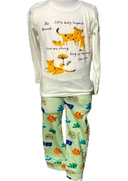 Erkek Çocuk Leopard Pijama Takımı (3'lü) 4-5 Yaş Desenli