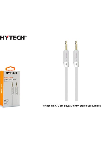 HY-X70 1m Beyaz 3.5mm Stereo Ses Kablosu