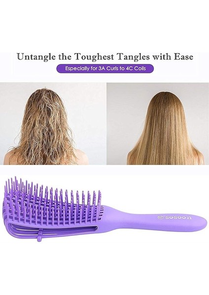 Dolaşık Açıcı Saç Fırçası, Kadın Kızlar Için Dolaşık Açıcı Fırça Islak Kuru Afro 3a Ila 4c Kalın Kıvırcık Dalgalı Kinky Kıvırcık Kıvırcık Doğal Saç, Mor (Yurt Dışından) fiyatları