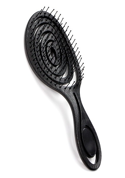 Dolaşık Açıcı Saç Fırçası - Saçları Çekmez - Kıvırcık, Düz Ve Islak Saçlar Için Saç Düzleştirme Fırçaları - Benzersiz Spiral Saç Fırçası (Siyah) (Yurt Dışından)