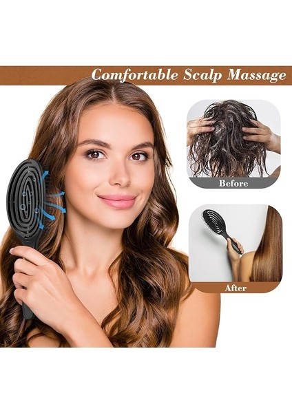 Dolaşık Açıcı Saç Fırçası - Saçları Çekmez - Kıvırcık, Düz Ve Islak Saçlar Için Saç Düzleştirme Fırçaları - Benzersiz Spiral Saç Fırçası (Siyah) (Yurt Dışından) modelleri