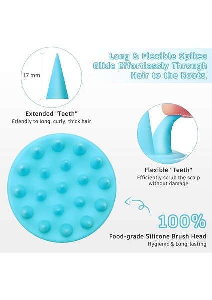 Silikon Saç Derisine Masaj Aleti - Mavi (Yurt Dışından) fırsatları