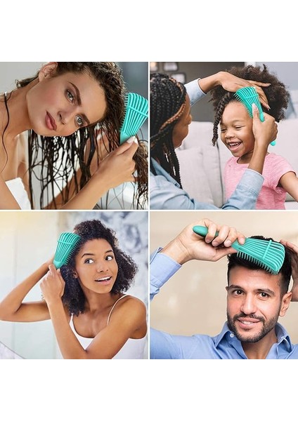 Dolaşık Açıcı Saç Fırçası, Kadın Kızlar Için Dolaşık Açıcı Fırça Islak Kuru Afro 3a Ila 4c Kalın Kıvırcık Dalgalı Kinky Kıvırcık Kıvırcık Doğal Saç, Mavi (Yurt Dışından)