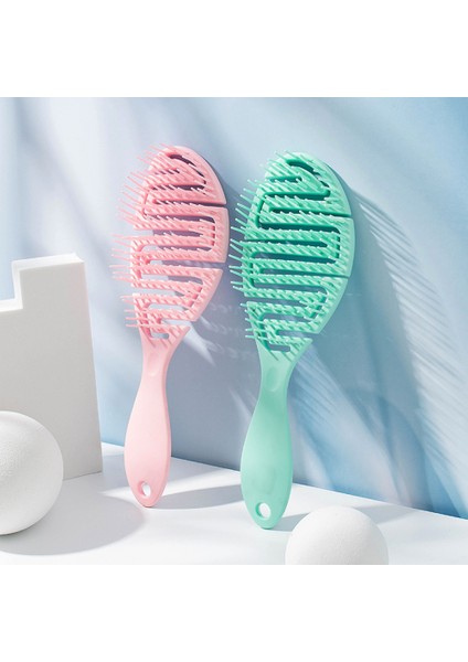 Set Hollow Out Saç Fırçası Saç Derisi Masaj Taraklar Saç Şekillendirici Dolaşık Açıcı Hızlı Fön Kurutma Dolaşık Açıcı Aracı Islak Kuru Kıvırcık Saçlar Için (Yeşil) (Yurt Dışından) modelleri