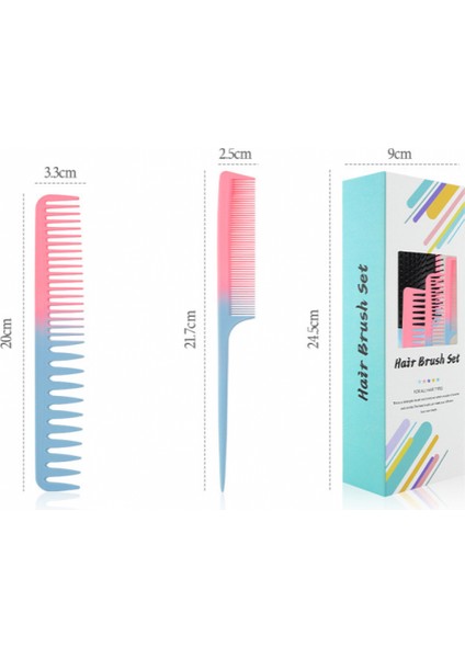 Islak Ve Kuru Saçlar Için 3 Degrade Renkli Yastık Tarak Seti Anti Statik Ve Kıvrım Için Yumuşak Kıllar Kadın Kızlar Için Hava Yastığı Tarak, Çift Diş (Yurt Dışından) fiyatları