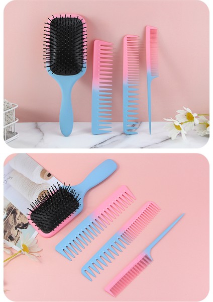 Islak Ve Kuru Saçlar Için 3 Degrade Renkli Yastık Tarak Seti Anti Statik Ve Kıvrım Için Yumuşak Kıllar Kadın Kızlar Için Hava Yastığı Tarak, Çift Diş (Yurt Dışından) fırsatları