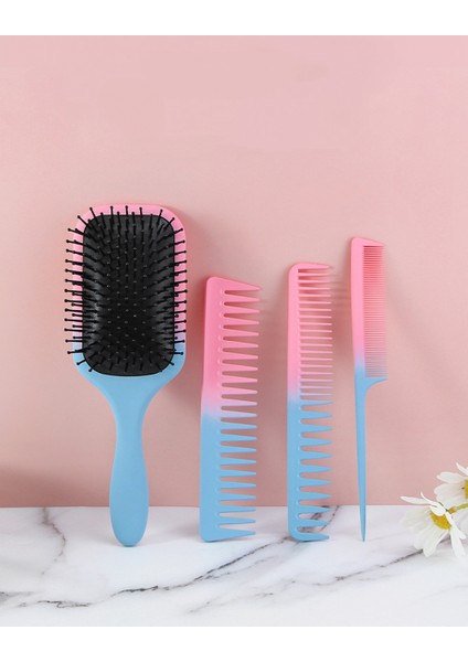 Islak Ve Kuru Saçlar Için 3 Degrade Renkli Yastık Tarak Seti Anti Statik Ve Kıvrım Için Yumuşak Kıllar Kadın Kızlar Için Hava Yastığı Tarak, Çift Diş (Yurt Dışından) indirimleri