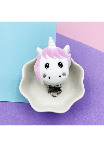 1 Adet Unicorn Silikon Emzik Klipsi Bpa Ücretsiz Karikatür Hayvan Diş Kaşıyıcınız Boncuk Emzik Klipsi Bebek Ağız Bakımı Hemşire Oyuncakları (Yurt Dışından)