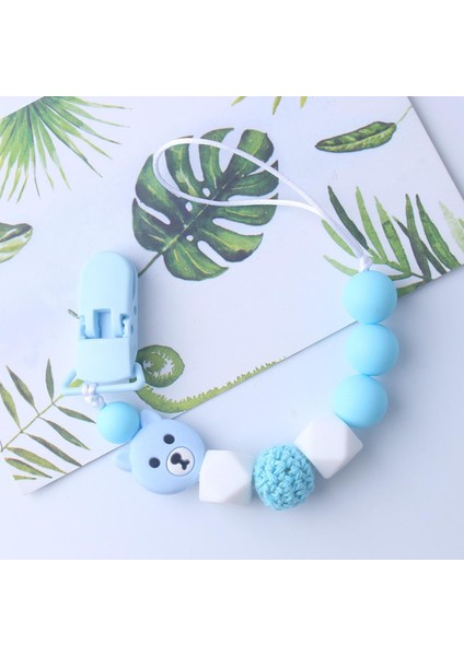 Plastik Klip Emzik Tutucu Memeler Bebek Bebek Diş Çıkarma Tasma Kayışı Sevimli Ayı Silikon Kolye Boncuk Klip Zinciri (Yurt Dışından)