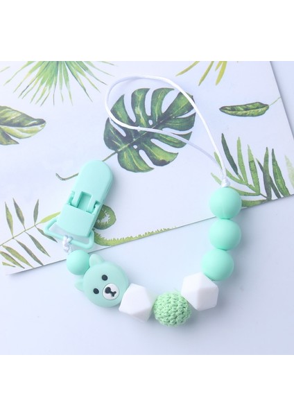 Plastik Klip Emzik Tutucu Memeler Bebek Bebek Diş Çıkarma Tasma Kayışı Sevimli Ayı Silikon Kolye Boncuk Klip Zinciri (Yurt Dışından)