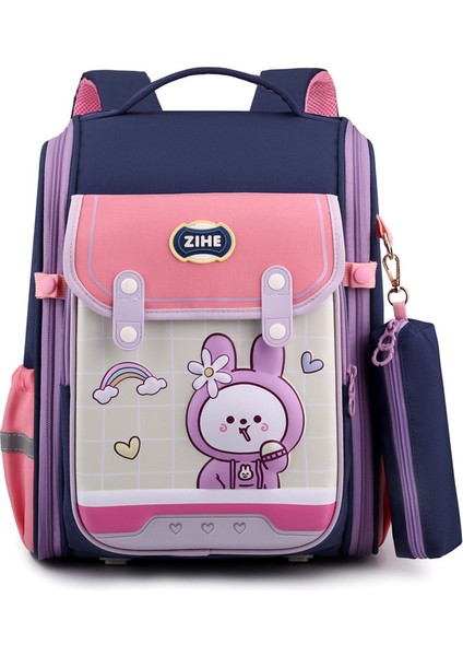 3D Karikatür Kız Sırt Çantası, Çocuk Büyük Kapasiteli Omurga Sırt Çantası (Yurt Dışından)