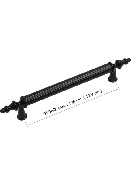 5 Adet Öyküm Alm. Çizgili 128 mm Mat Siyah Mobilya Dolap Kulp fiyatları
