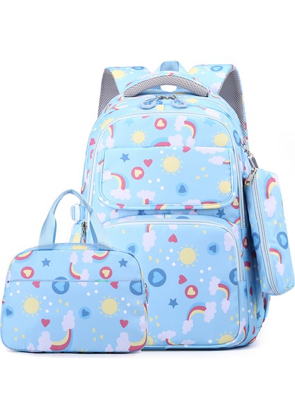 Kızlar Için Sırt Çantası Üçlü Seti, Çocuklar Için Büyük Kapasiteli Omurgayı Koruyan Hafifletici Sırt Çantası (Yurt Dışından)