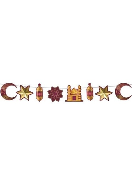 Dekoratif Banner Ramazan Bordo Gold 160 cm Süs