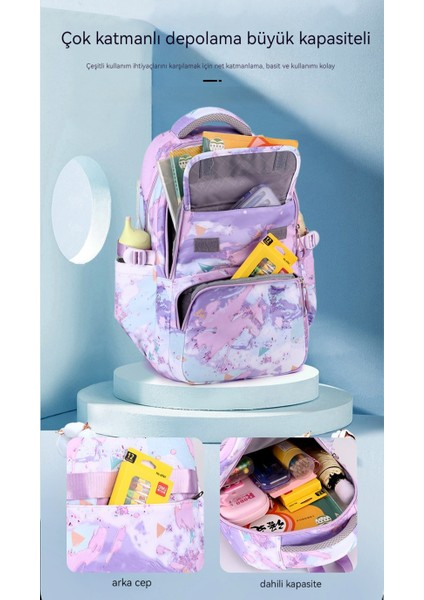Kız Sırt Çantası Üç Parçalı Takım, Kız Büyük Kapasiteli Omurga Omuz Sırt Çantası (Yurt Dışından) modelleri