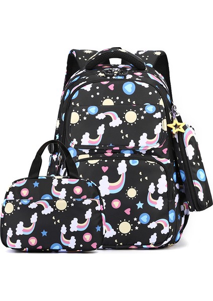 Kızlar Için Sırt Çantası Üçlü Seti, Çocuklar Için Büyük Kapasiteli Omurgayı Koruyan Hafifletici Sırt Çantası (Yurt Dışından)