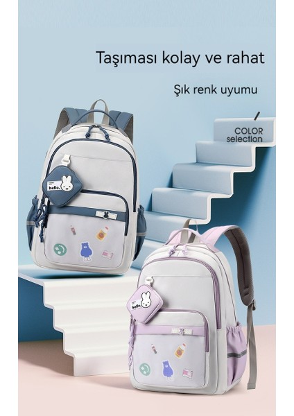 Çocuk Okul Çantası/kore Versiyonu Sevimli Büyük Kapasiteli Ilkokul Omuz Çantası/basit Rahat Ortaokul Lise Sırt Çantası, DL050 (Yurt Dışından) indirimleri
