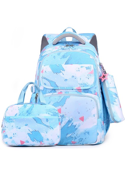 Kız Sırt Çantası Üç Parçalı Takım, Kız Büyük Kapasiteli Omurga Omuz Sırt Çantası (Yurt Dışından)