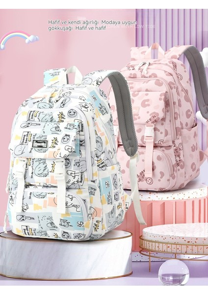 Kızlar Baskılı Hafif Sırt Çantası/yüksek Kaliteli Ins Büyük Kapasiteli Ortaokul Öğrencisi Okul Çantası, DL028 (Yurt Dışından) fiyatları