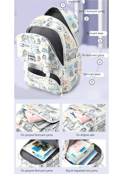 Kızlar Baskılı Hafif Sırt Çantası/yüksek Kaliteli Ins Büyük Kapasiteli Ortaokul Öğrencisi Okul Çantası, DL028 (Yurt Dışından) modelleri