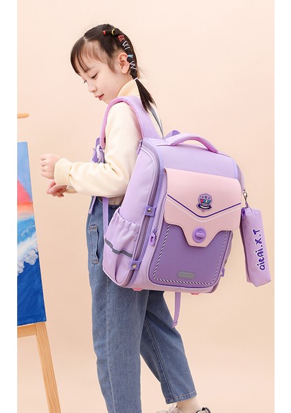 Çocuk Okul Çantası/ilkokul Öğrencisi Ingiliz Rüzgar Omurgası Yük Azaltma Omuz Çantası, DL032 (Yurt Dışından) modelleri