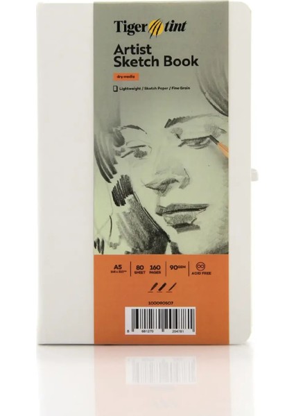 Sketchbook Sert Kapaklı Eskiz Defteri 90 gr A5 80 Yaprak Beyaz