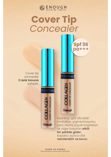 Göz Altı Kapatıcısı Enough Collagen Cover Tip Concealer Spf 36 / Pa +++