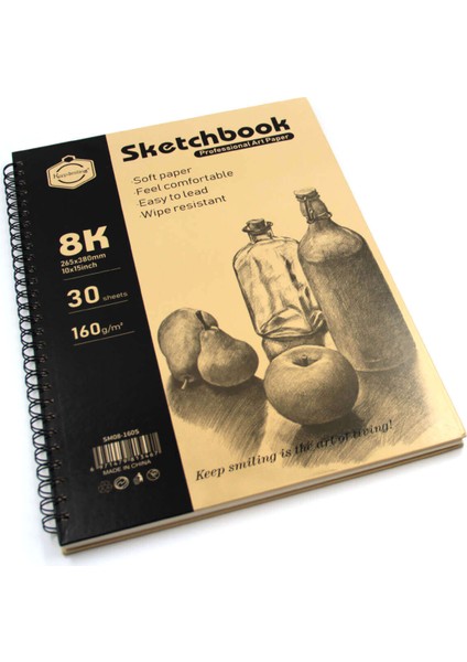 Sketchbook Spiralli Eskiz Defteri Sert Kapak 26.5X38 cm 160 G 30 Yaprak