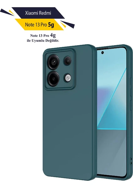 Case 4u Xiaomi Redmi Note 13 Pro 5g Kılıf Kamera Korumalı Içi Kadife Logosuz Mara Lansman Silinebilir Kılıf Koyu Yeşil