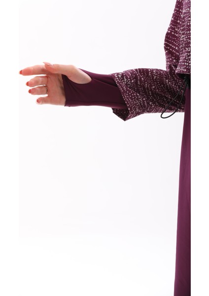 Tam Kapalı Tesettür Mayo Pera 2322 Nokta Mor modelleri