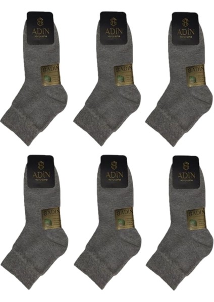 Premium Natural Socks Bambu  Gri Kısa Konç Çorap 6'lı(Soft Yıkama)(Imalattan)