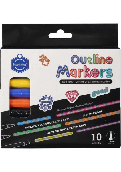 Outline Marker Dekoratif Kalem Seti 1 mm 10LU LBK-0001