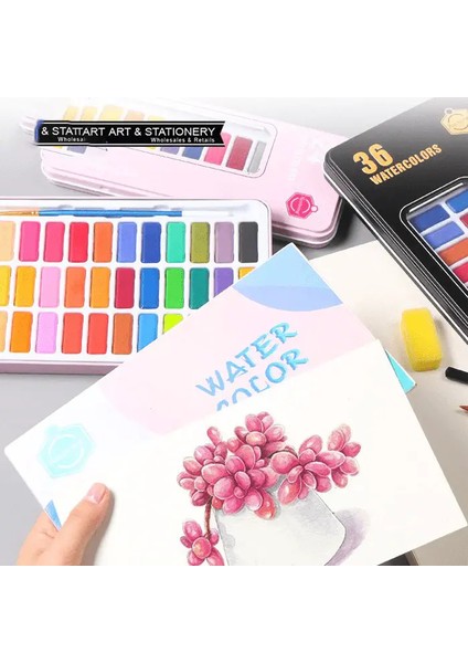 Metal Kutu Tablet Sulu Boya Seti 24 Renk B7129-24 fiyatları