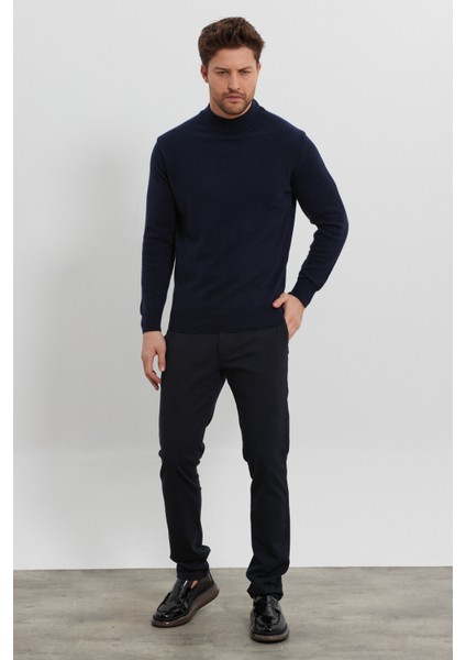 Erkek Yünlü Normal Kalıp Yarım Balıkçı Boğazlı Yaka Triko Kazak modelleri