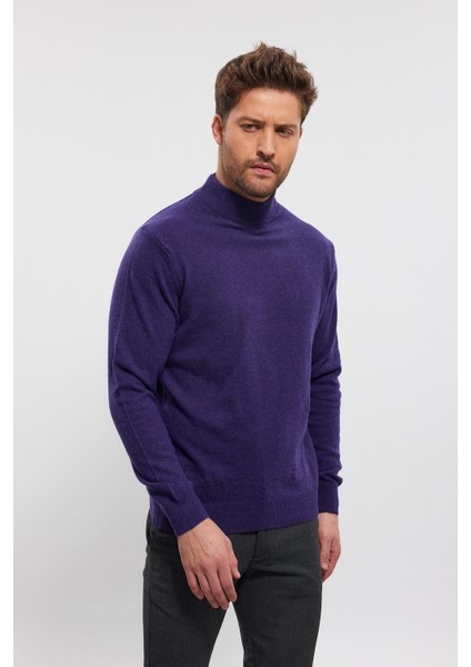 Erkek Yünlü Normal Kalıp Yarım Balıkçı Boğazlı Yaka Triko Kazak modelleri