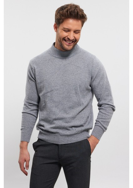 Erkek Yünlü Normal Kalıp Yarım Balıkçı Boğazlı Yaka Triko Kazak fırsatları