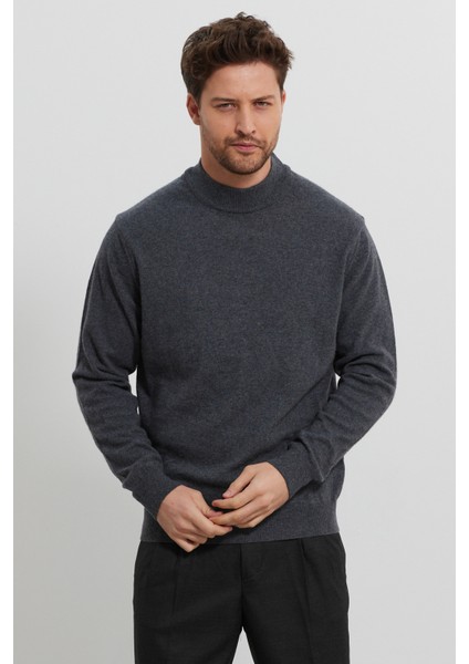 Erkek Yünlü Normal Kalıp Yarım Balıkçı Boğazlı Yaka Triko Kazak fırsatları