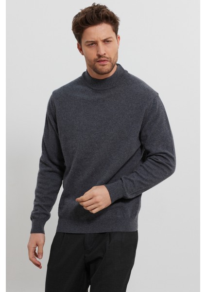 Erkek Yünlü Normal Kalıp Yarım Balıkçı Boğazlı Yaka Triko Kazak indirimleri