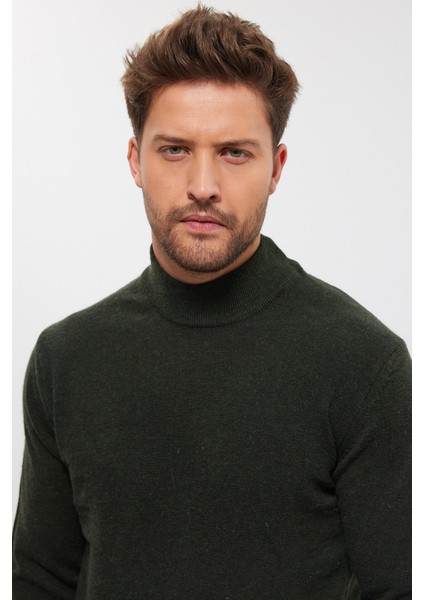 Erkek Yünlü Normal Kalıp Yarım Balıkçı Boğazlı Yaka Triko Kazak indirimleri