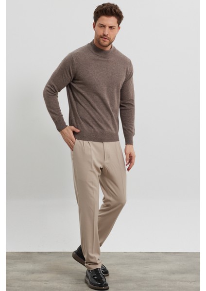 Erkek Yünlü Normal Kalıp Yarım Balıkçı Boğazlı Yaka Triko Kazak modelleri