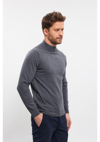 Erkek Yünlü Normal Kalıp Yarım Balıkçı Boğazlı Yaka Triko Kazak indirimleri