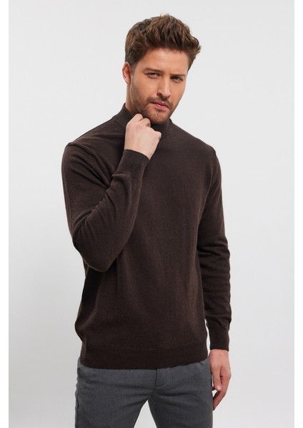 Erkek Yünlü Normal Kalıp Yarım Balıkçı Boğazlı Yaka Triko Kazak fırsatları