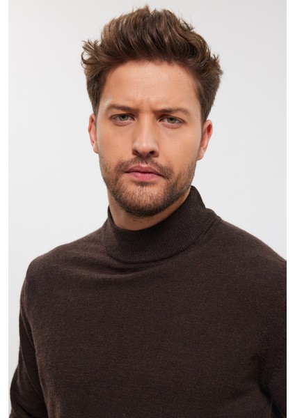 Erkek Yünlü Normal Kalıp Yarım Balıkçı Boğazlı Yaka Triko Kazak indirimleri