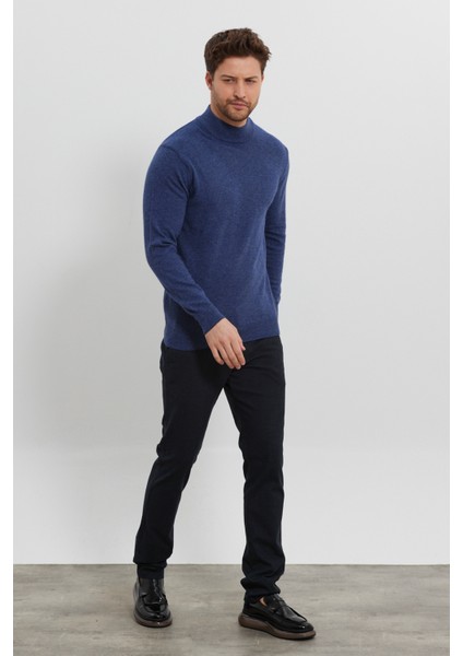 Erkek Yünlü Normal Kalıp Yarım Balıkçı Boğazlı Yaka Triko Kazak modelleri