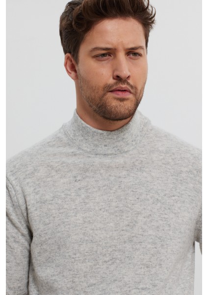 Erkek Yünlü Normal Kalıp Yarım Balıkçı Boğazlı Yaka Triko Kazak indirimleri