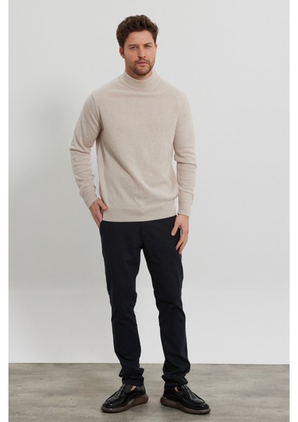 Erkek Yünlü Normal Kalıp Yarım Balıkçı Boğazlı Yaka Triko Kazak modelleri