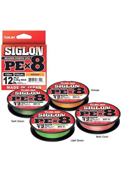 Siglon Braid Pe X8 Ip Misina Dark GREEN-0.242MM - 150MT - 15.5kg