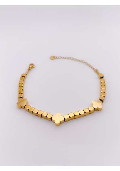 Çelik Bileklik Çelik Boncuklu Yonca Bileklik fırsatları