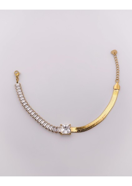 Çelik Bileklik Italyan Zincir Yarım Suyolu Bileklik